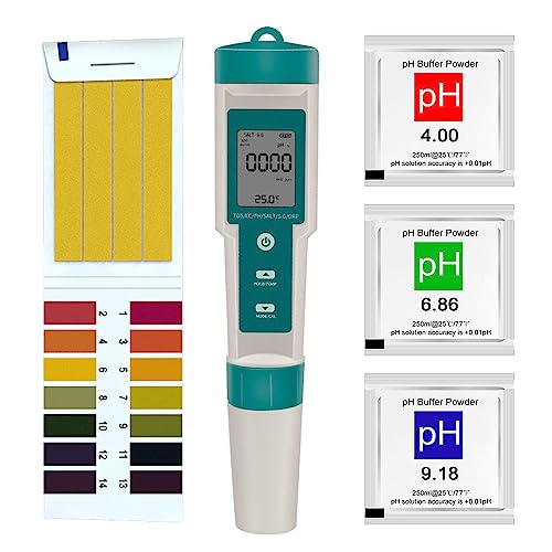 Weytoll Multifunctional Digital 7 in 1 Water Quality Tester Portable High Accurancy Water Quality Test Pen Water Quality Measurement Tool Water PH/TDS/EC/Salinity/ORP/S.G/Temperature MeasuringA