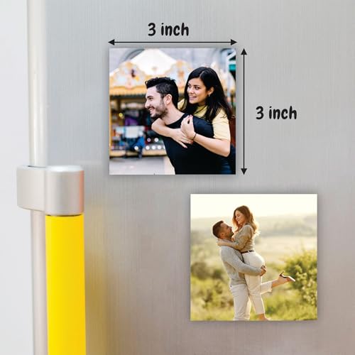 Image of Custom Photo Fridge Magnet, Acrylic, 3 x 3 Inch, 3mm Thick (Set of 2) Crystal Finish Fridge Magnet | Best for Gifting | Best for Home and Office Gifting with Customization