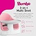 Bumbo Baby Toddler Adjustable 3 in 1 Multi Seat High Chair & Booster Seat w/Removable Tray and Buckle Strap for Toddlers 1 to 3, Cradle Pink (2 Pack)