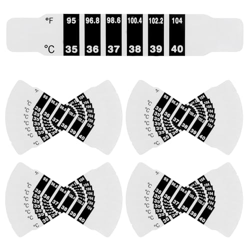 30 Stück Forehead Head Strip, Baby Stirn Thermometer Streifen Lesen, Stirn Thermometer Streifen, Stirnband Thermometer, Wiederverwendbare Thermometer Aufkleber für Baby Kinder, Verfärbung Aufkleber