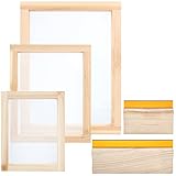 Colovis Screen Printing Frame and Squeegee Kit for Home or Small Business, Include 3 PCS Wooden...