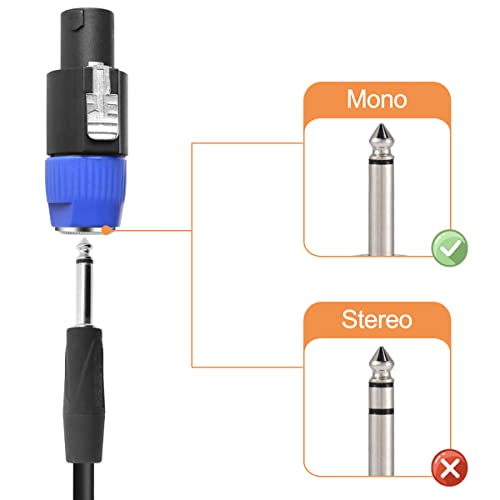 DKARDU Speaker to 1/4 Adapter NL4FC, 4 Pole for Speakon Connector Male to 1/4 inch TS Female Audio Plug for Neutrik for Speakon NA4LJ NA4LJX NL4MP NL4MPR NL4FC NL4FX NL2FC, 4 PCS - Thumbnail 4