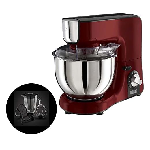 Russell Hobbs Batidora Amasadora Desire - Repostería, Velocidad Regulable, 1000 W, Varilla Batidora, Gancho para Amasar, Jarra Batidora de Cristal de 1,5 L, Negro y Blanco - 23480-56