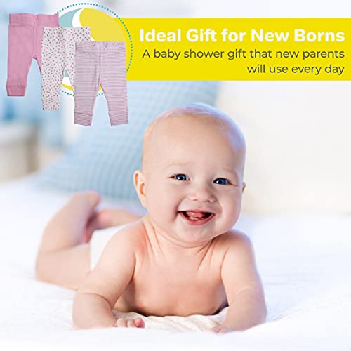 Spasilk Baby Cotton Pants for Newborns and Infants, Tapered, 3 Pack4
