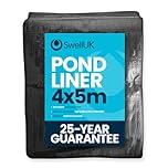 Swell UK 4m x 5m Pond Liner | 25 Year Guarantee | HDPE | UV Resistant | Garden Fish Ponds