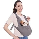 Supet Dog Sling Carrier for Small Pets, Hands Free Cat Sling, Reducing Back Neck Pain Anti-Anxiety Dog Front, Adjustable Soft Dog Carrying