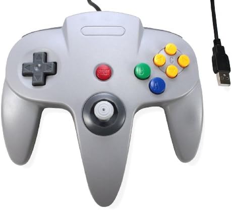 3rd Party Classic Retro N64 Bit USB Wired Controller for PC and MAC - Grey