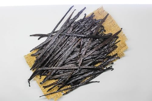 12 Plump Tahitian Vanilla Beans for Making Vanilla Extract, Grade A, From Papua, Perfect Homemade Extract, baking and cooking (12 BEANS)