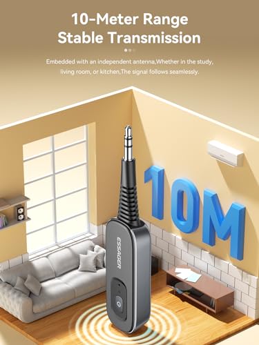 Adaptador auxiliar Bluetooth 5.1 receptor e transmissor recarregável para fones de ouvido Airpods, a