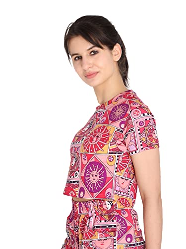 Image of CHKOKKO Women's Polyester Regular Fit Crop Top