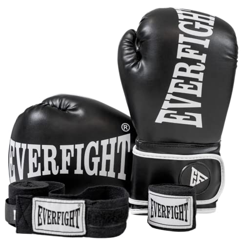 EVERFIGHT Adult Boxing Gloves Set - Incl. 3m Boxing Wraps & Carrying Bag, Padded Muay Thai, MMA, Kickboxing and Heavy Bag Gloves with Hand Wraps - Sizes 10 oz, 12 oz, 14 oz, 16 oz