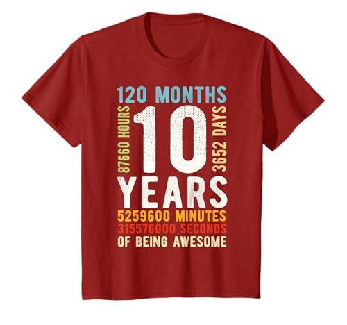 Geburtstag 10 Geschenke Shirt 10 Jahre Jungen Mädchen T-Shirt