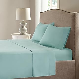 Comfort Spaces Coolmax Moisture Wicking Bed Cooling Sheets for Night Sweats, Queen, Aqua