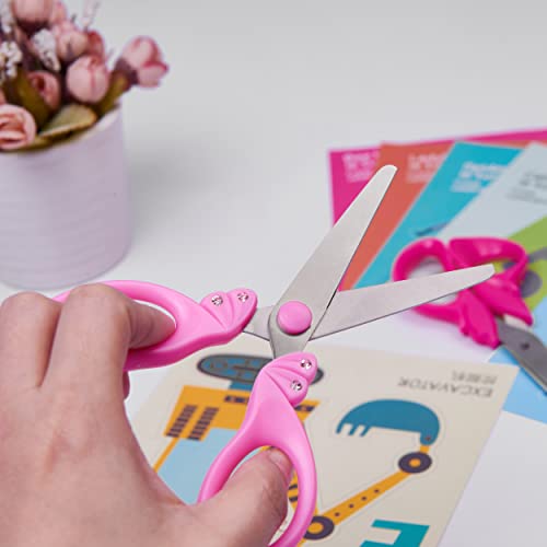 Tesoura infantil, tesoura de ponta cega para crianças, tesoura de meninas, tesoura de artesanato de