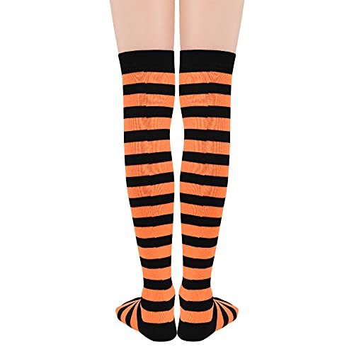 Image of American Trends Womens Rainbow Socks Striped Knee High Socks Thigh High Stockings Casual Tube Socks Costume Leg Warmers