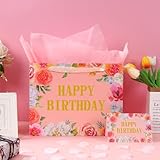 🎁【Sac craft réutilisables】Les sacs cadeaux d'anniversaire sont fabriqués à partir de papier cartonné de bonne qualité, garantissant leur durabilité et leur résistance. Ce sac cadeau ne sert pas seulement à transporter des cadeaux, mais peut également être utilisé pour des bonbons, des biscuits, des vêtements et bien plus encore. Il peut également servir de sac à provisions au quotidien. Avec ses poignées, il est très pratique à manipuler. Les utilisations de ce sac cadeau sont infinies.