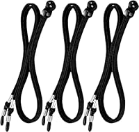 XFentech 3 Stück Universal Brillenband aus Leder für Sonnenbrille - Brillenbänder Brillenkette Schwarz Einstellbarer Brille Cord für Damen und Herren