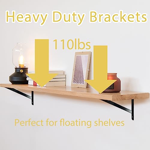 Sutekus 12" x 8" Heavy Duty Shelf Brackets with Screws Metal Shelves Supports Wall Mount Angle Brackets for Floating Shelves, 12Pack (12" x 8" 12Pcs) by Sutekus - Image 5