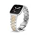 Shangpule Compatible with Versa/Versa 2/Versa Lite Bands for Women Men, Stainless Steel Metal Replacement Strap Wristband Accessories for Versa Smart Watch Large Small (Silver + Gold)