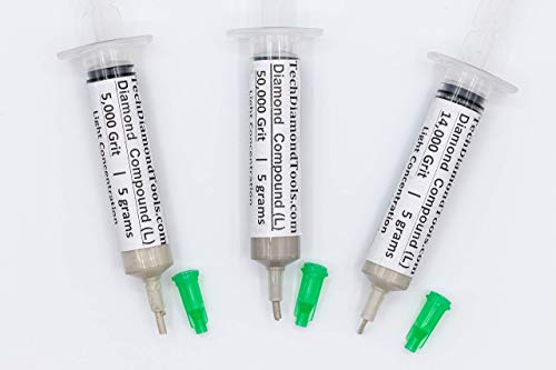 TechDiamondTools Kit de 3 Pasta de Polimento Composto de Polimento de Diamante 5000 14000 50000 Grão