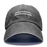 GEYGIE Born to Read Books Embroidery Adjustable Washed Black Baseball Cap