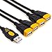 USB Y Splitter,wishacc USB 2.0 A Male to 4 USB Female 4-Port High Speed Hub Power Cord Extension Jack Y Data Splitters Adapter Cable