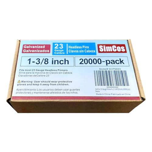 SimCos 23 Gauge Headless Pin Nails 1-3/8 Inch, 20000-Pack