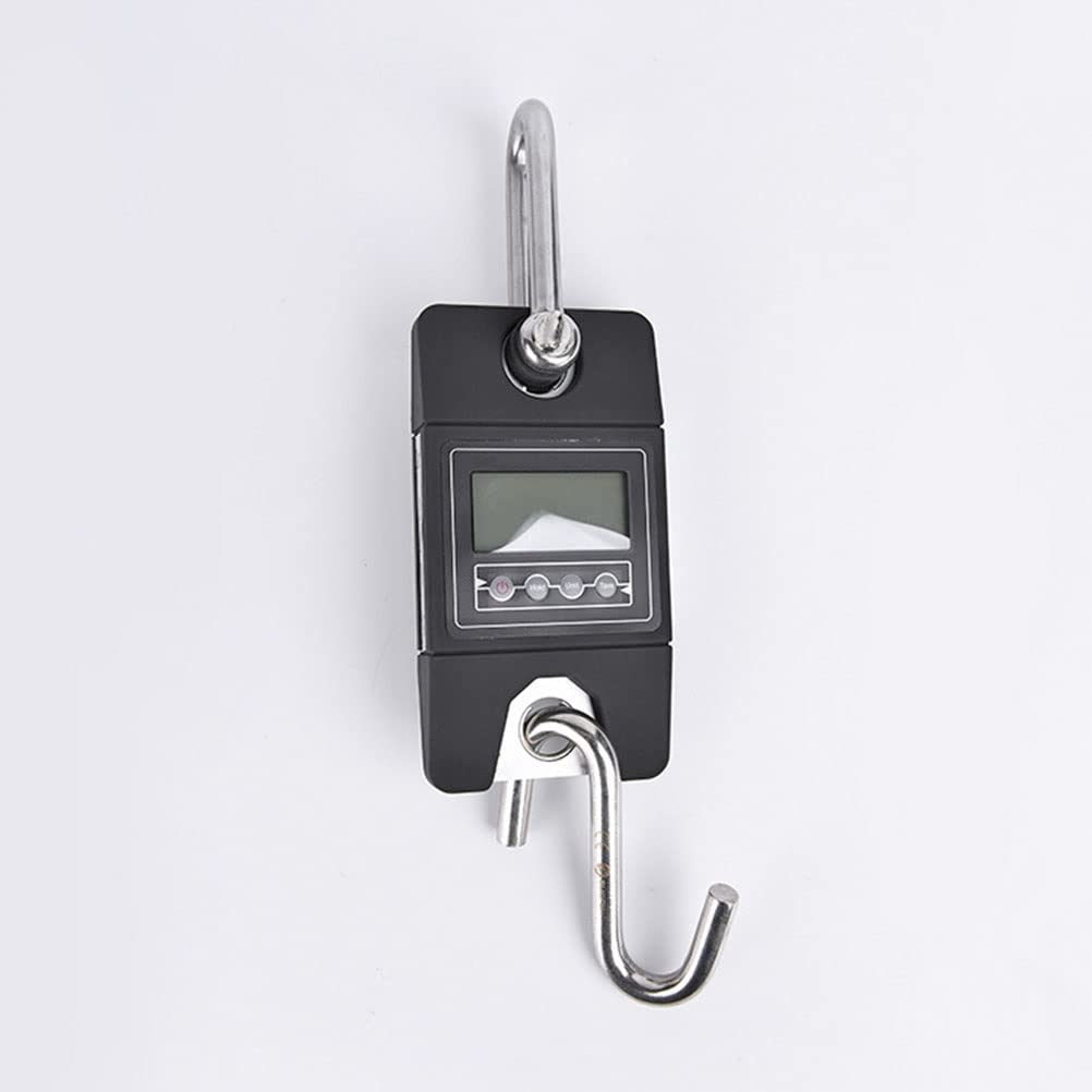 Hanging Scales Digital Weight Mini Crane Scale Weighing Digital Industrial Hanging Scale Heavy Duty Hanging Hook Scales Stainless Steel (Black 300KG)