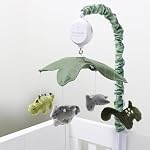 The Peanutshell Dinosaur Crib Mobile for Baby Boys or Girls | Digital Music Box with 12 lullabies | Green Camo & Dino