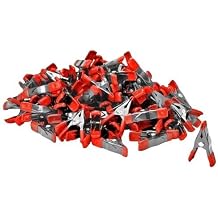 Wideskall 2" inch Mini Metal Spring Clamps w/Red Rubber Tips Clips Pack of 120