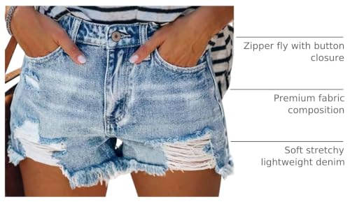 Image of CHICZONE Womens Mid-High Waisted Stretchy Denim Jean Shorts