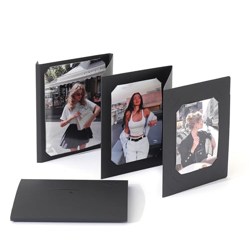 Album photo accordéon en papier kraft noir : lot de 3 formats pour souvenirs