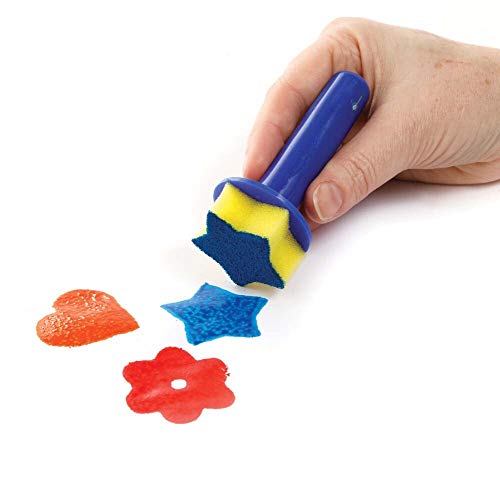 Baker Ross FE293 Sponge Paint Dabbers - Pack of 8, Kids Paint Brushes, Painting Supplies, Childrens Art Supplies,Yellow