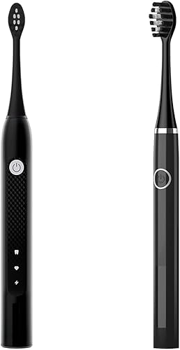 Miniatura 2 de Cabezales de repuesto compatibles con cepillo de dientes eléctrico Gleem, diseño en forma de W plantado con cerdas de nailon, color negro, paquete