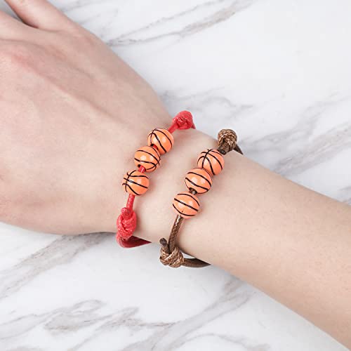 24Pcs Basketball Bracelets For Girls Boys Basketball Party Favors Adjustable Inspirational Sport Ball Charm Bracelets Basketball Party Supplies For Women Teens #TOP2