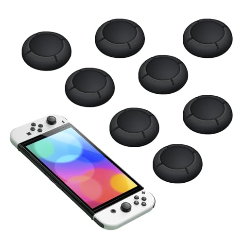 4 Pairs Replacement Button Caps for Switch Joycon,Silicone Joystick Thumb Stick Caps for Nintendo - Switch Thumb Grips - Controller Black Grip Covers - Easy Installation, Enhanced Gaming Experience 4 Pairs Replacement Button Caps for Switch Joycon,Silicone Joystick Thumb Stick Caps for Nintendo - Switch Thumb Grips - Controller Black Grip Covers - Easy Installation, Enhanced Gaming Experience