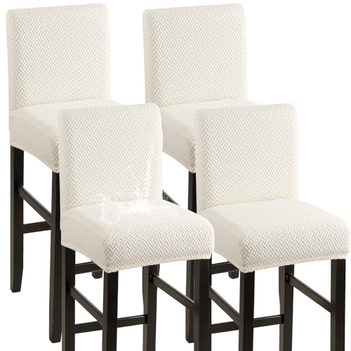 YISUN Waterproof Bar Stool Covers, Bar Chair Covers with Back, Removable Washable Chair Covers for Short Rotating Dining Chair Back Chair Bar Stool Chair