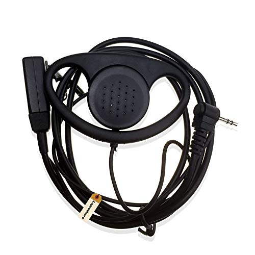 D Shaped Earpiece, Lsgoodcare 1 Pin Earhook Earphone Headset Ptt And Mic Compatible For Motorola Talkabout Portable 2 Way Radio Tlkr T3 T4 T60 T80 Mr350R Walkie Talkie Fr50, Pack Of 2 (D Shape) #TOP2