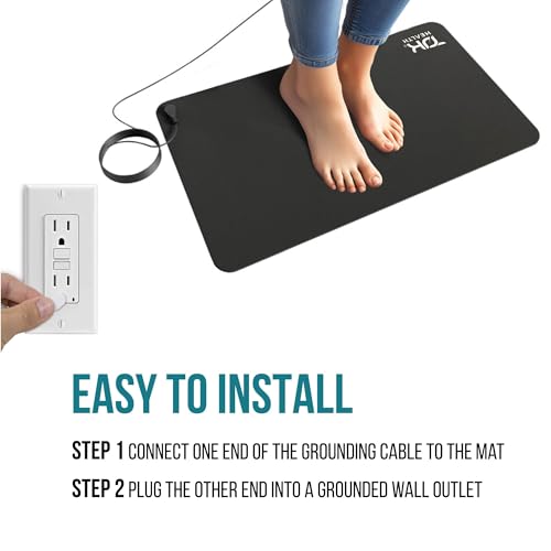 TJK Health Grounding Mat for Feet - Earthing Pad Kit Earth Ground Therapy for Improved Sleep Better Sleeping Reduced Pain - Earth Grounded Mouse Pads Health Wellness Mats for Bed Desk Chair Yoga - Thumbnail 6