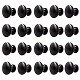 Decoración perfecta: Los Tiradores Armarios son pequeños en forma de hongo, muy lindos, con superficie negra mate, elegante y con estilo, el aspecto negro es muy hermoso. Es muy decorativo y práctico, y se puede combinar con cualquier estilo de diseño de hogar para agregar brillo a sus muebles y darle personalidad a su hogar.