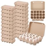 20 Stück Eierkartons Eierschachtel 15er Pappe, 35 x 25 x 6.7CM Wiederverwendbare Stapelbare Enten, Zellstofffaser-Anti-Kollisionen-Eierboxen,für Markt Küche Eierkarto