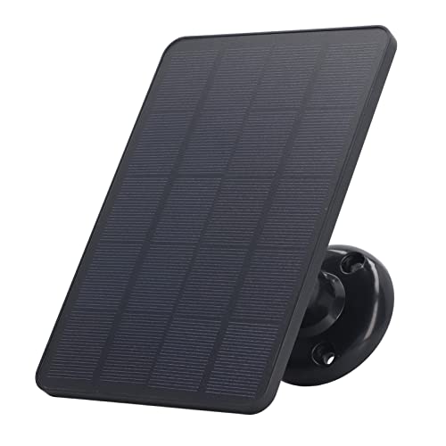 Solar Panel for Security Camera 10W DC 5V Micro USB Solar Panel 360° Rotation Adjustable IPX6 Waterproof Solar Panel Charger with Wall Plugs for Wireless Outdoor Security Camera (Black)