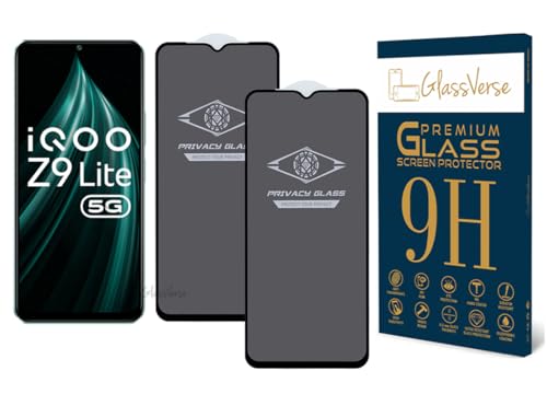 Image of GlassVerse Privacy Tempered Glass for IQOO Z9 Lite 5G | Anti Spy Screen Protector, 9H Hardness, Edge to Edge, Case Friendly, Hassle-less Installation Kit Included. (Pack of 2)