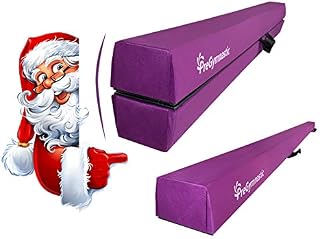 PreGymnastic Extra-Firm 4” Height Suede Cover Folding Gymnastic Balance Beam 8FT/9FT/9.5FT for Home/School/Club/Travel