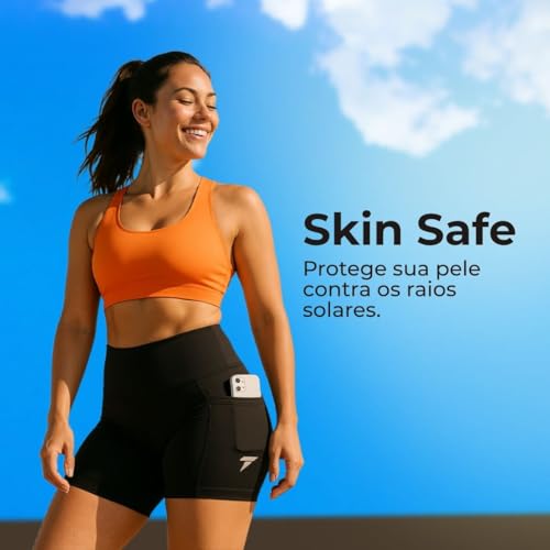 Short Academia Feminino Fitness com Bolso de Compressão Bermuda Feminino Corrida (BR, Alfa, M, Regul