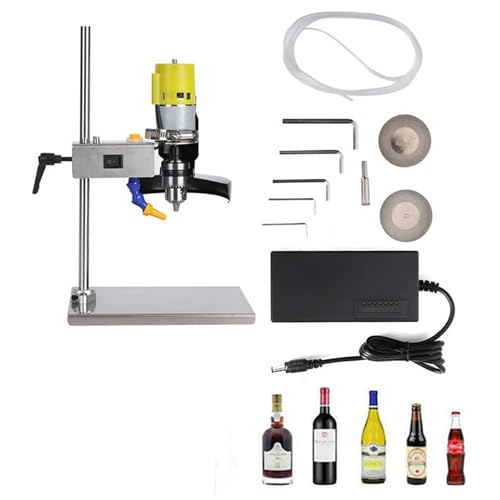 XUTNZA Kit Eléctrico De Cortador De Botellas De Vidrio, Máquina Cortadora De Botellas, Velocidad Ajustable De 2000 a 6000 R/min, Herramienta De Corte Artesanal De Vidrio, para Botellas De Bricolaje