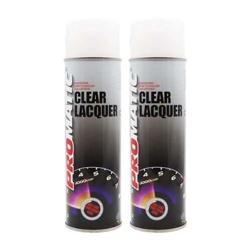 PROTOUCH 2x Promatic Clear Lacquer Spray, High Gloss Finish, 500ml, Fast Drying, Weatherproof, UV/Scratch/Impact Resistant
