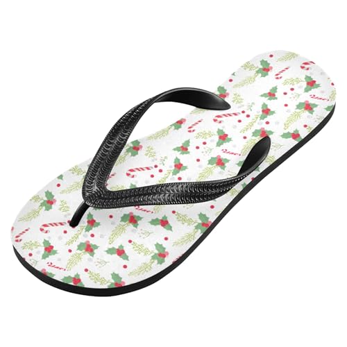 Burbuja Holly Leaves Flip Flops for Women Men, Soft Thong Sandals Rubber Slippers for Pool Beach Essentials2