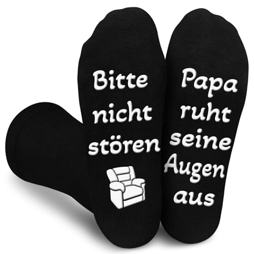 Kisvic Papa Geschenke Lustige Socken, Socken mit Spruch Bitte nicht...