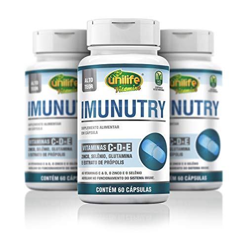 Imunutry - Vitamina C, E, D, Zinco, Selênio e Própolis 60 CÁPS./700mg - Unilife